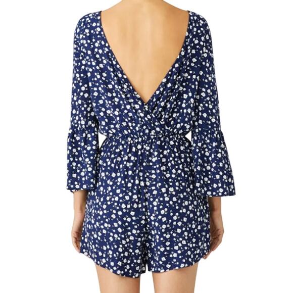 MINKPINK Shady Days Floral Romper in Navy – EUC Size Medium - Picture 4 of 5